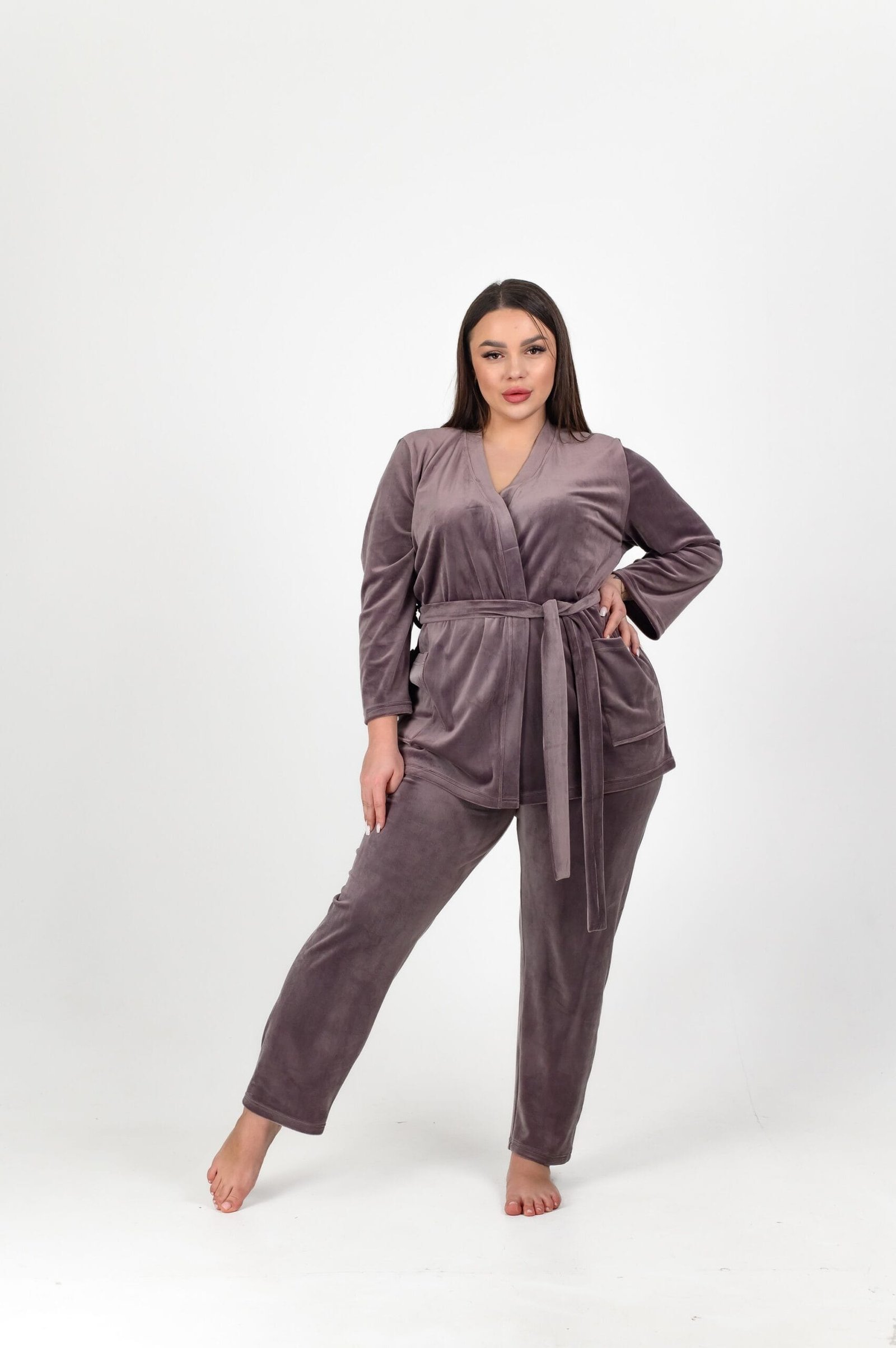 Moteriškas komplektas Bronzinis aksomas, veliūras