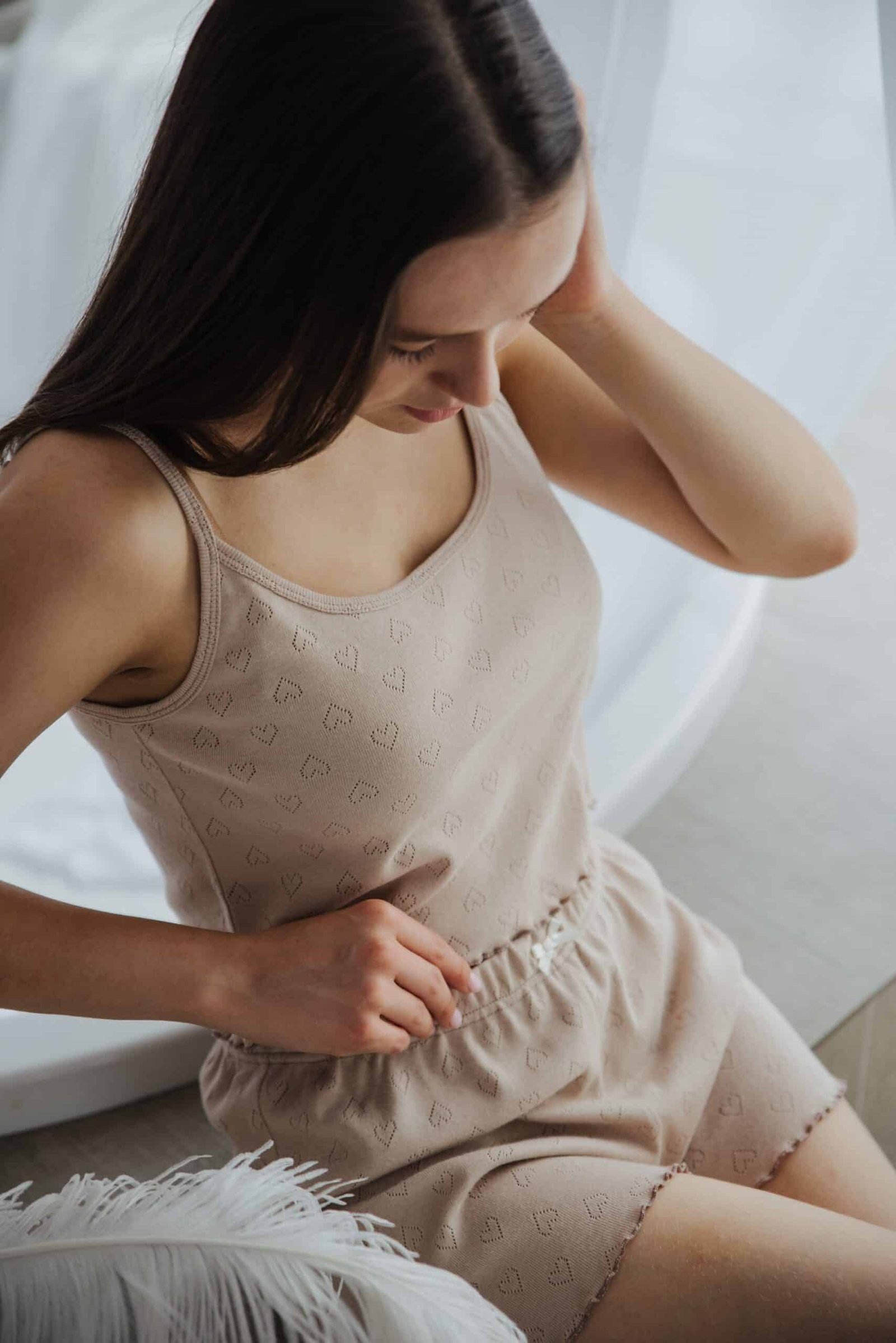 1735-71 medvilnės pižama kreminės spalvos